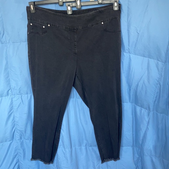 Ruby Rd pull on ankle pant raw hem w tencel & slimming contour waistband 2X - Picture 12 of 17